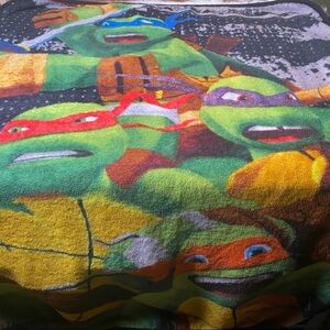 Nickelodeon TMNT Extreme Closeup Graphic Print Polyester Fleece Throw Blanket